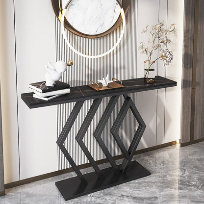 Tavola della console di base ione con top di pietra rettangolare per tavolo accento della sala