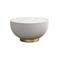 Slate Round Coffee Table Pedestal Minimalist Coffee Table for Living Room 28"L x 28"W x 14"H White Clearhalo 'Coffee & Accent Tables' 'Coffee Tables' 'coffee_tables' 'furn' 'furn_coffee_tables' 'Furniture' 'Living Room Furniture' 5765171