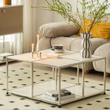 Contemporary Style Coffee Cocktail Table Metal 4 Legs Coffee Table