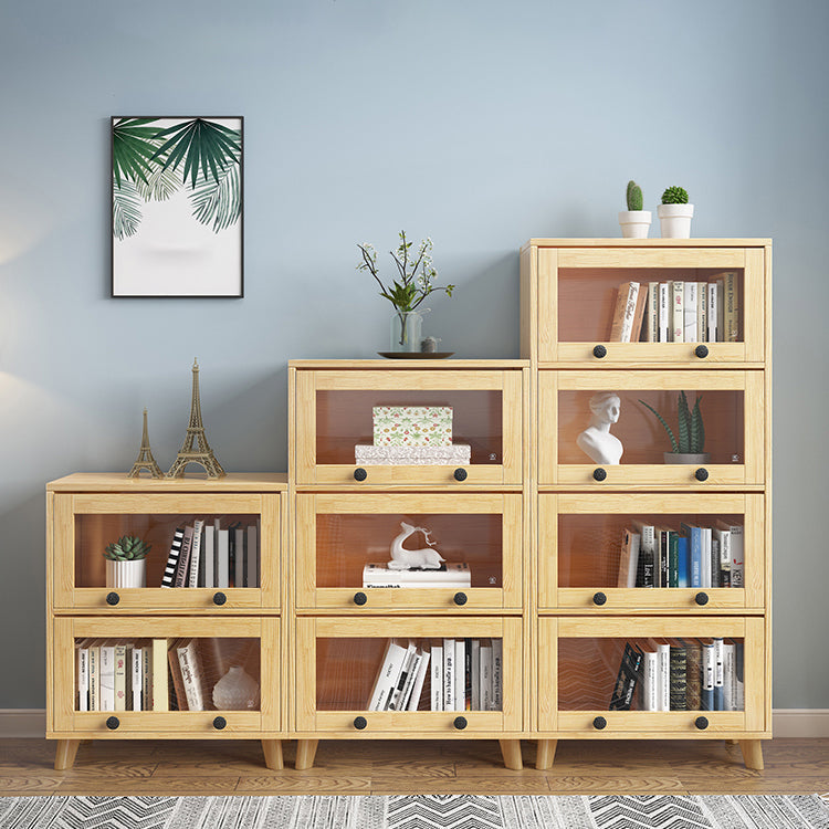 11.8" W Closed Storage Bookcase Modern Wooden Bookshelf with Glass Doors Clearhalo 'Bookcases' 'furn' 'furn_bookcases' 'Furniture' 'Office Furniture' 5765237