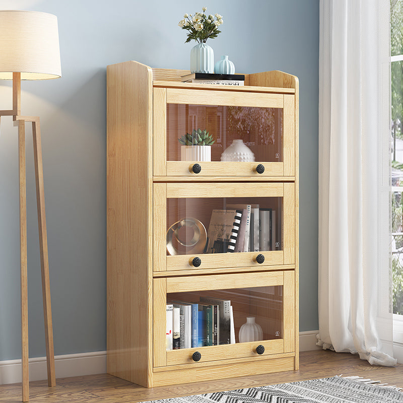 11.8" W Closed Storage Bookcase Modern Wooden Bookshelf with Glass Doors 31.5"L x 11.8"W x 51.2"H Clearhalo 'Bookcases' 'furn' 'furn_bookcases' 'Furniture' 'Office Furniture' 5765243