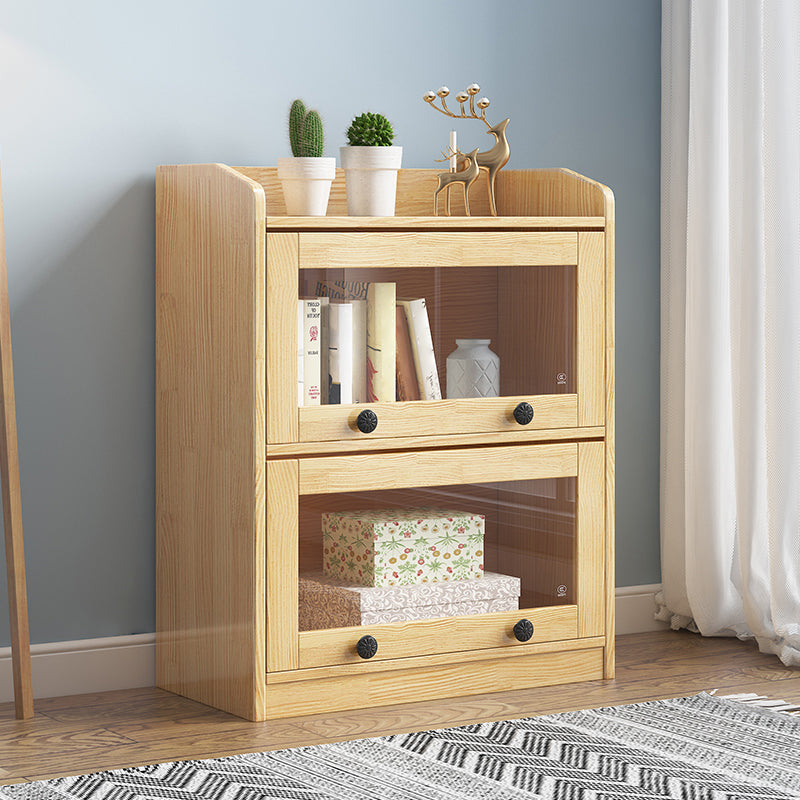 11.8" W Closed Storage Bookcase Modern Wooden Bookshelf with Glass Doors 31.5"L x 11.8"W x 36.6"H Clearhalo 'Bookcases' 'furn' 'furn_bookcases' 'Furniture' 'Office Furniture' 5765247