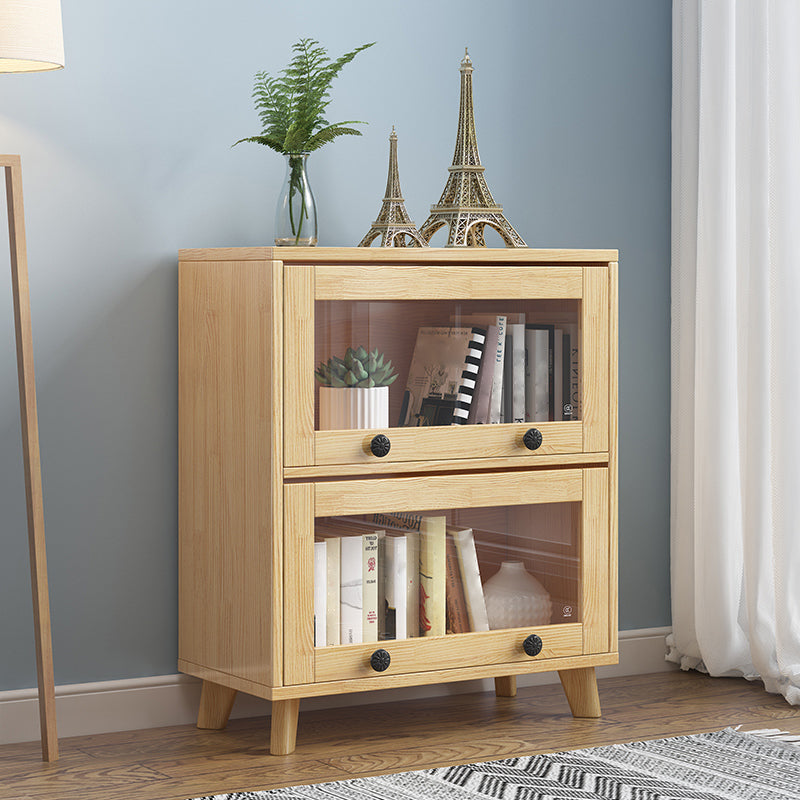 11.8" W Closed Storage Bookcase Modern Wooden Bookshelf with Glass Doors 31.5"L x 11.8"W x 34.3"H Clearhalo 'Bookcases' 'furn' 'furn_bookcases' 'Furniture' 'Office Furniture' 5765255