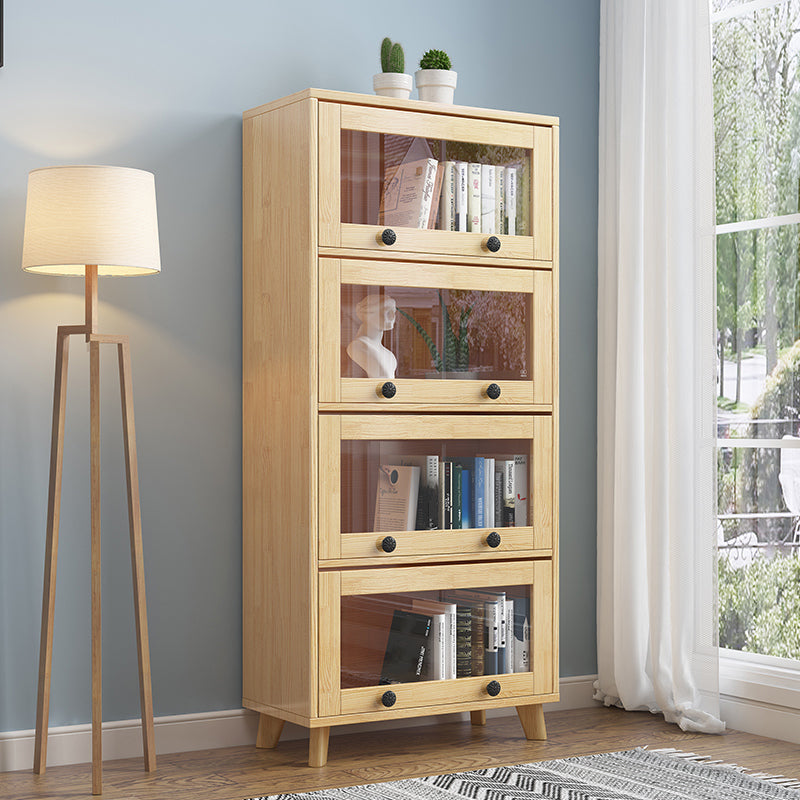 11.8" W Closed Storage Bookcase Modern Wooden Bookshelf with Glass Doors 31.5"L x 11.8"W x 63.8"H Clearhalo 'Bookcases' 'furn' 'furn_bookcases' 'Furniture' 'Office Furniture' 5765256
