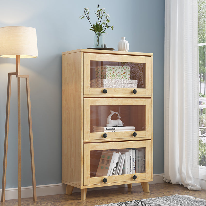 11.8" W Closed Storage Bookcase Modern Wooden Bookshelf with Glass Doors 23.5"L x 11.8"W x 48.8"H Clearhalo 'Bookcases' 'furn' 'furn_bookcases' 'Furniture' 'Office Furniture' 5765257