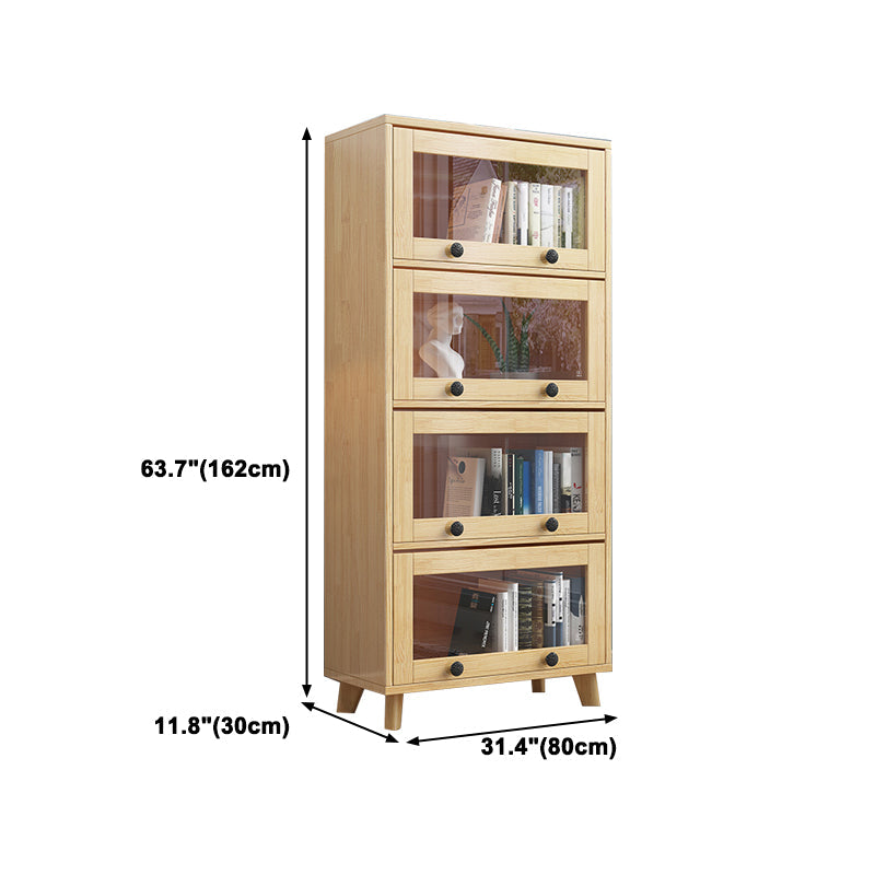 11.8" W Closed Storage Bookcase Modern Wooden Bookshelf with Glass Doors Clearhalo 'Bookcases' 'furn' 'furn_bookcases' 'Furniture' 'Office Furniture' 5765259