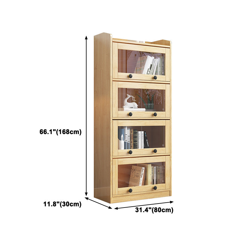 11.8" W Closed Storage Bookcase Modern Wooden Bookshelf with Glass Doors Clearhalo 'Bookcases' 'furn' 'furn_bookcases' 'Furniture' 'Office Furniture' 5765261