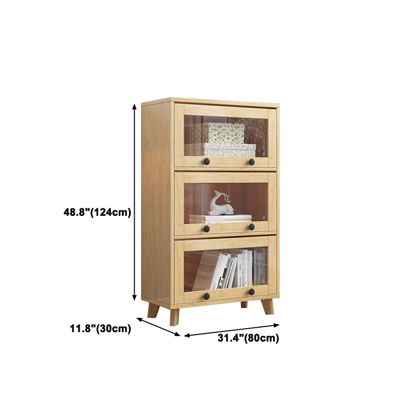 11.8" W Closed Storage Bookcase Modern Wooden Bookshelf with Glass Doors Clearhalo 'Bookcases' 'furn' 'furn_bookcases' 'Furniture' 'Office Furniture' 5765262