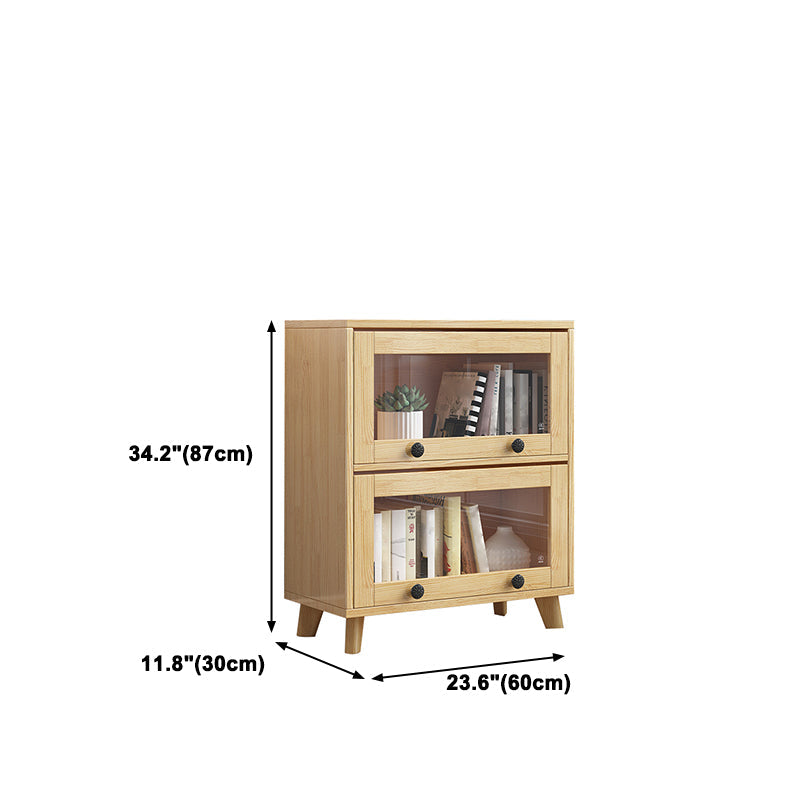 11.8" W Closed Storage Bookcase Modern Wooden Bookshelf with Glass Doors Clearhalo 'Bookcases' 'furn' 'furn_bookcases' 'Furniture' 'Office Furniture' 5765264