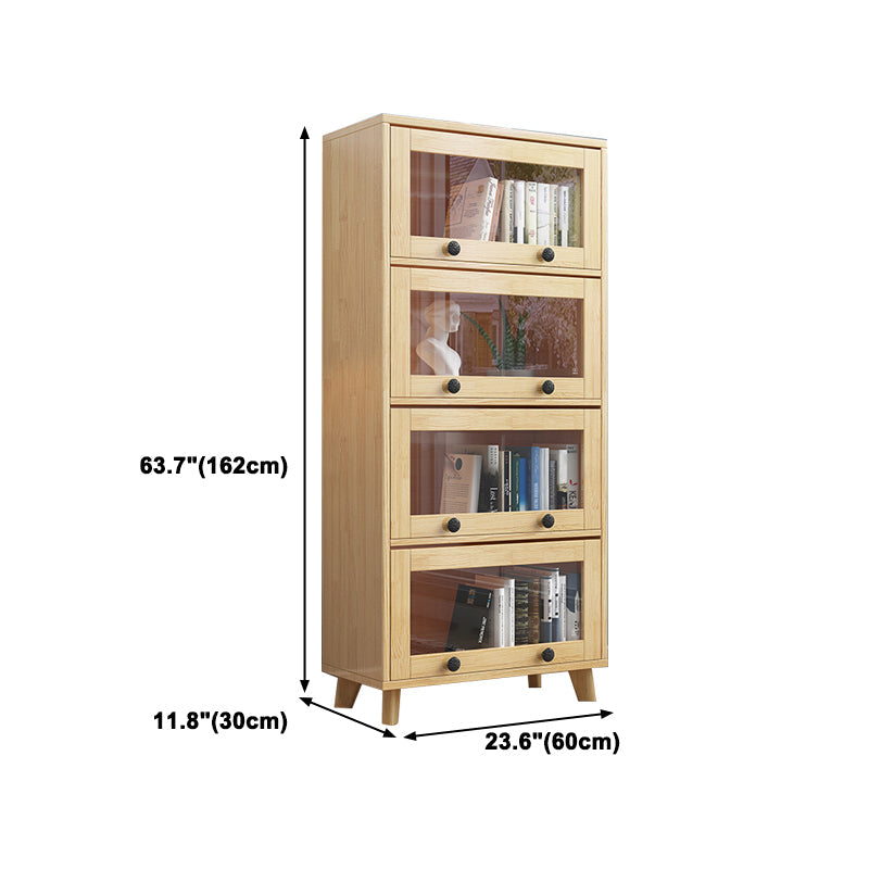 11.8" W Closed Storage Bookcase Modern Wooden Bookshelf with Glass Doors Clearhalo 'Bookcases' 'furn' 'furn_bookcases' 'Furniture' 'Office Furniture' 5765266