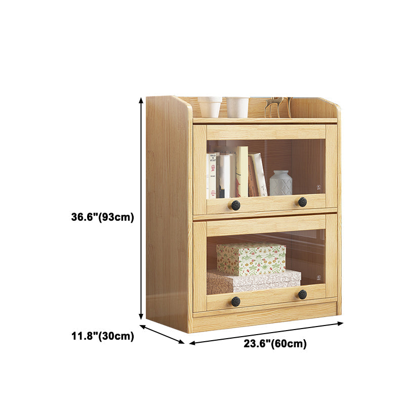 11.8" W Closed Storage Bookcase Modern Wooden Bookshelf with Glass Doors Clearhalo 'Bookcases' 'furn' 'furn_bookcases' 'Furniture' 'Office Furniture' 5765269