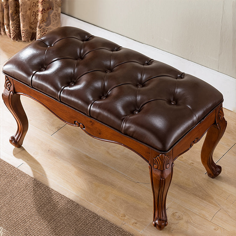 Rectangle 17.7"H Entryway Bench Cushioned Upholstered Seating Bench Clearhalo 'Benches' 'Chairs & Seating' 'furn' 'furn_benches' 'Furniture' 'Living Room Furniture' 5765271