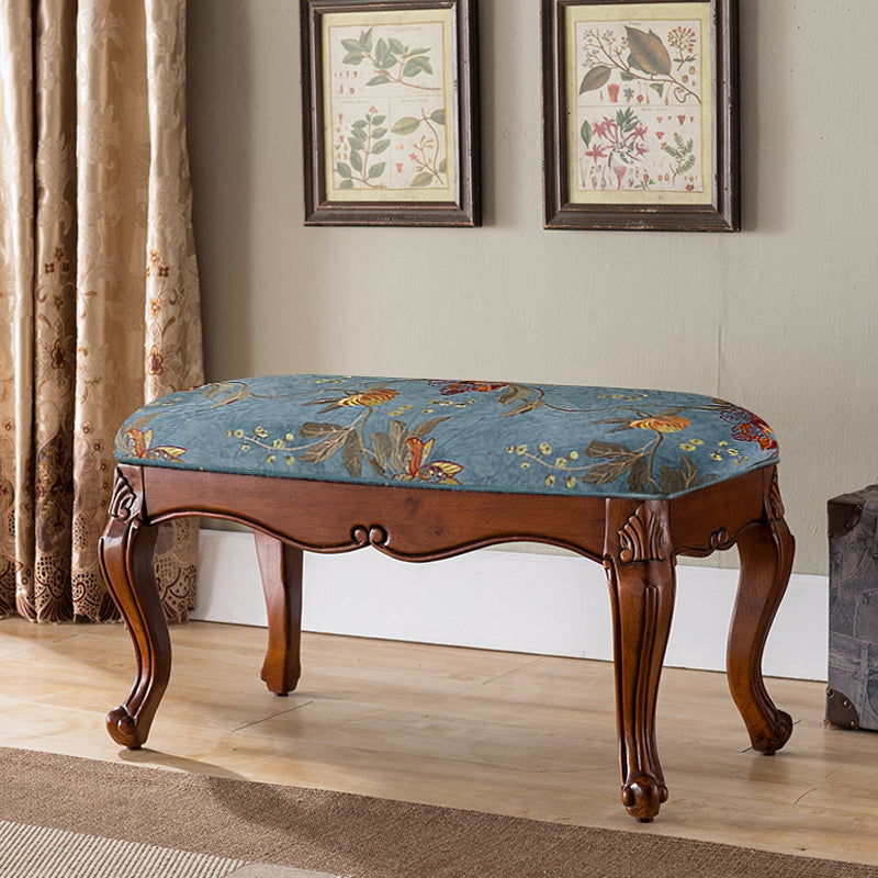 Rectangle 17.7"H Entryway Bench Cushioned Upholstered Seating Bench Light Blue Clearhalo 'Benches' 'Chairs & Seating' 'furn' 'furn_benches' 'Furniture' 'Living Room Furniture' 5765275