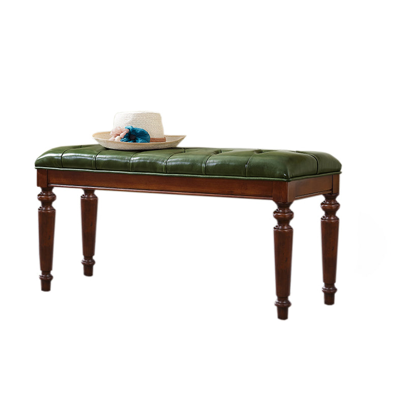 Rectangle 17.7"H Entryway Bench Cushioned Upholstered Seating Bench Green Clearhalo 'Benches' 'Chairs & Seating' 'furn' 'furn_benches' 'Furniture' 'Living Room Furniture' 5765277
