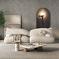 Modernism Cream Cat-Shaped Sofa Pillow Top Arm Wool Sofa - 39.37" D Clearhalo 'furn' 'furn_sofas' 'Furniture' 'Living Room Furniture' 'Sofa' 'sofas' 5765293