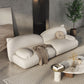 Modernism Cream Cat-Shaped Sofa Pillow Top Arm Wool Sofa - 39.37" D Clearhalo 'furn' 'furn_sofas' 'Furniture' 'Living Room Furniture' 'Sofa' 'sofas' 5765294