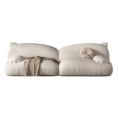 Modernism Cream Cat-Shaped Sofa Pillow Top Arm Wool Sofa - 39.37" D Clearhalo 'furn' 'furn_sofas' 'Furniture' 'Living Room Furniture' 'Sofa' 'sofas' 5765296