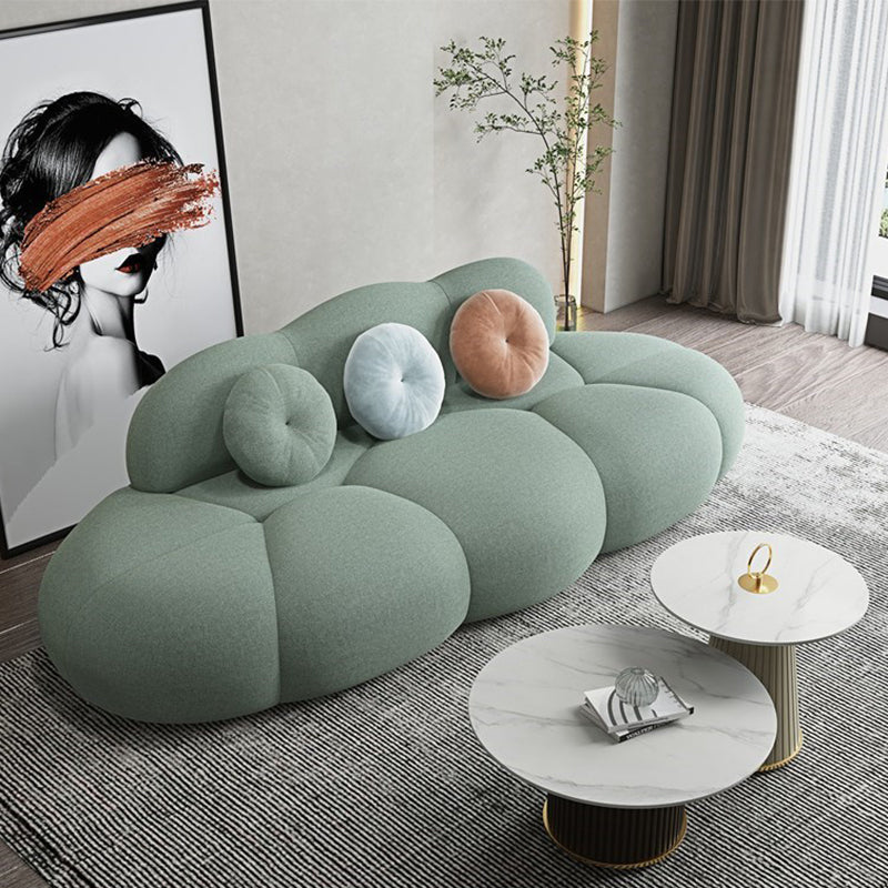 Sofá de lana de sofá curva sin brazo contemporáneo con espalda apretada para sala de estar