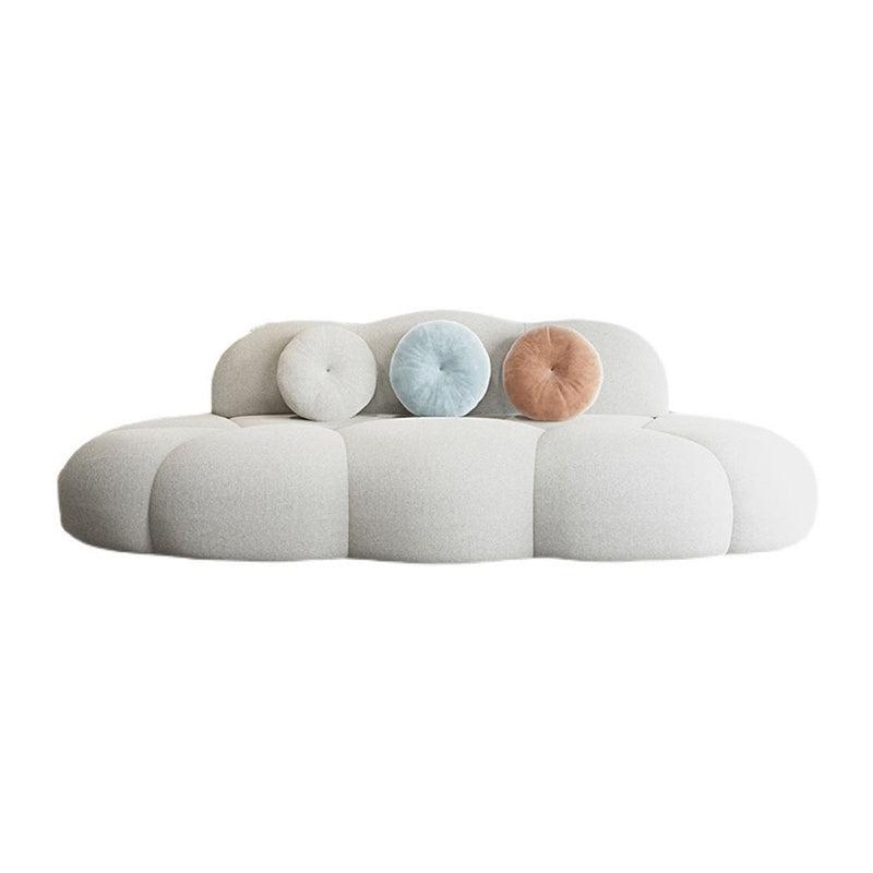 Sofá de lana de sofá curva sin brazo contemporáneo con espalda apretada para sala de estar