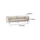 Modern Beige Faux Leather Sofa 38.58" D Tuxedo Arm Cushions Seating