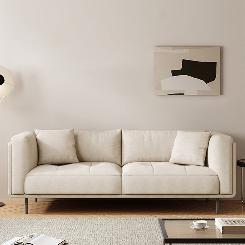 Contemporary Tuxedo Arm Cushions Sofa Faux Leather Standard Sofa with Pillows Clearhalo 'furn' 'furn_sofas' 'Furniture' 'Living Room Furniture' 'Sofa' 'sofas' 5765339