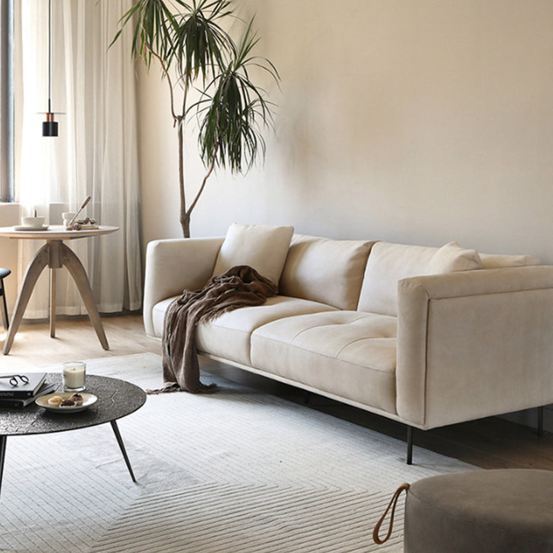 Contemporary Tuxedo Arm Cushions Sofa Faux Leather Standard Sofa with Pillows Clearhalo 'furn' 'furn_sofas' 'Furniture' 'Living Room Furniture' 'Sofa' 'sofas' 5765342