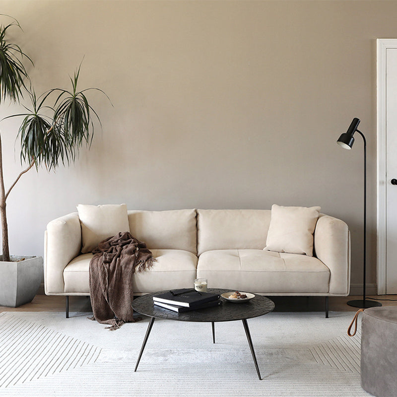 Contemporary Tuxedo Arm Cushions Sofa Faux Leather Standard Sofa with Pillows Clearhalo 'furn' 'furn_sofas' 'Furniture' 'Living Room Furniture' 'Sofa' 'sofas' 5765343