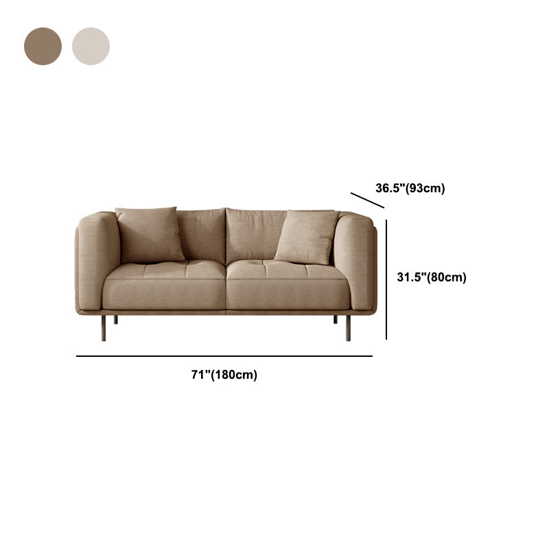 Contemporary Tuxedo Arm Cushions Sofa Faux Leather Standard Sofa with Pillows Clearhalo 'furn' 'furn_sofas' 'Furniture' 'Living Room Furniture' 'Sofa' 'sofas' 5765356