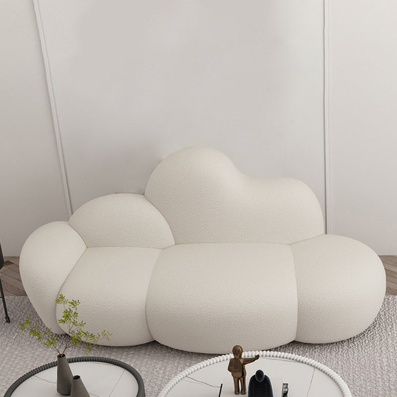Divano curvo in lana bianca moderna di divano a braccio quadrato da 37,40 "per appartamento