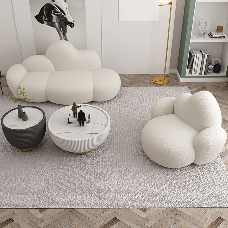 Divano curvo in lana bianca moderna di divano a braccio quadrato da 37,40 "per appartamento