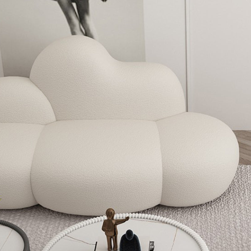Divano curvo in lana bianca moderna di divano a braccio quadrato da 37,40 "per appartamento