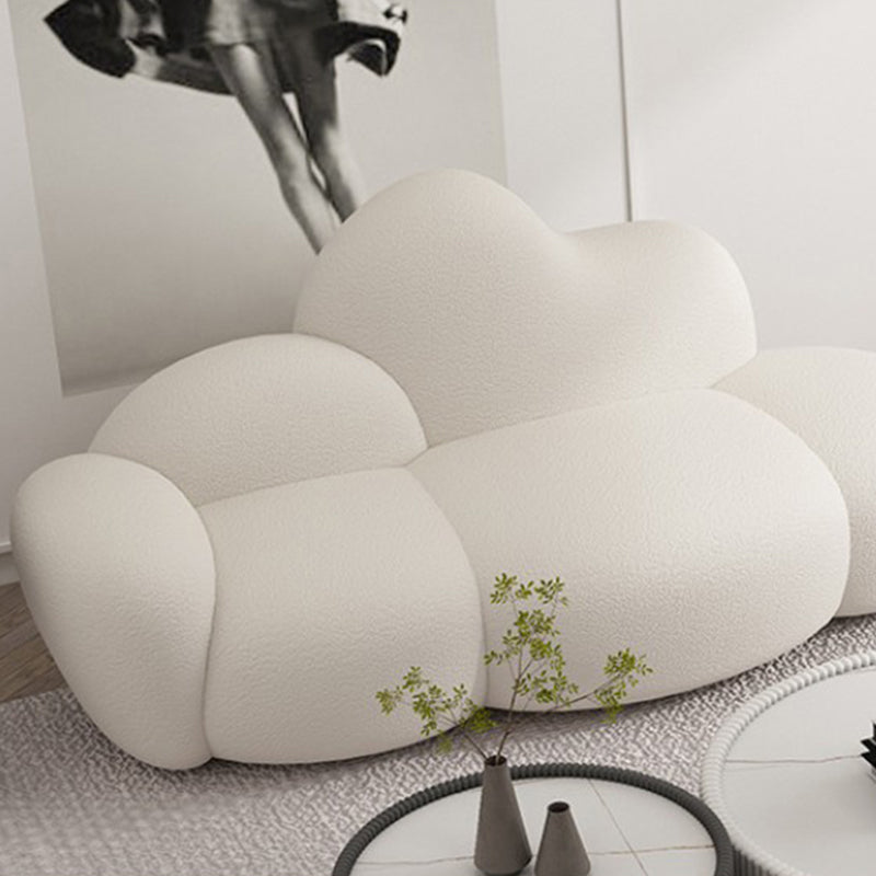 Divano curvo in lana bianca moderna di divano a braccio quadrato da 37,40 "per appartamento