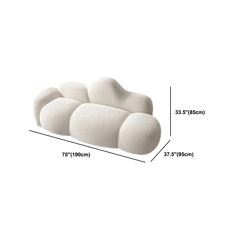 Divano curvo in lana bianca moderna di divano a braccio quadrato da 37,40 "per appartamento