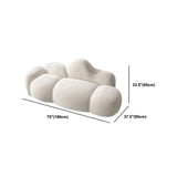 Sofa courbe en laine blanche moderne de 37,40 "High Square Bras canapé pour l'appartement