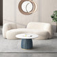 Beige Recessed Arm Curved Sofa Wool Contemporary Sofa for Apartment