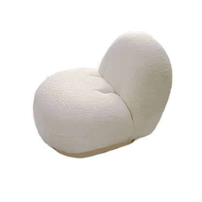 Beige Recessed Arm Curved Sofa Wool Contemporary Sofa for Apartment