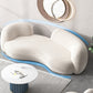 Beige Recessed Arm Curved Sofa Wool Contemporary Sofa for Apartment