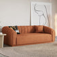 Contemporary Sewn Pillow Back Sofa Tuxedo Arm Wool Sofa - 2/3-Seater Orange Clearhalo 'furn' 'furn_sofas' 'Furniture' 'Living Room Furniture' 'Sofa' 'sofas' 5765412