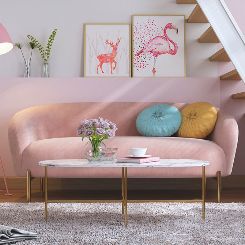 Velvet Modern Sold Sold Sofa 29.92 "H Tuxedo ARM SOFA avec 2 oreillers