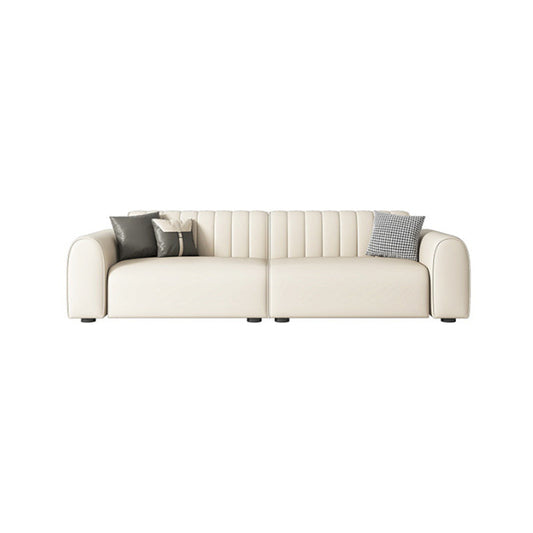 Nähte Kissen -Rücken -Standardsofa 29,53 "H Faux Leder Quadratarmof Sofa