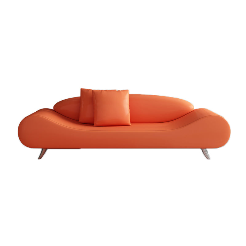 Sofa incurvé sans bras en cuir en faux cuir 27,55 "de large canapé contemporain, résistant aux taches