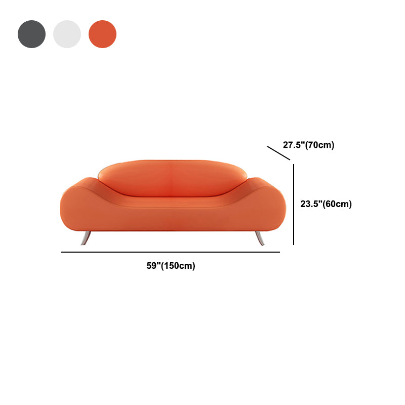 Sofa incurvé sans bras en cuir en faux cuir 27,55 "de large canapé contemporain, résistant aux taches