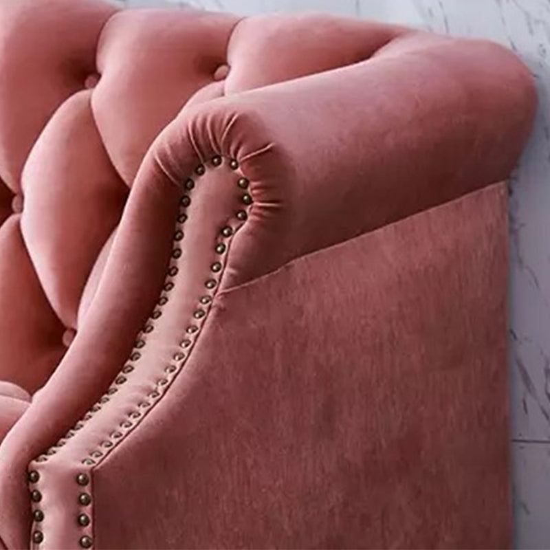 Canapé en velours canapé de bras roulé contemporain 37,40 "de haut pour l'appartement