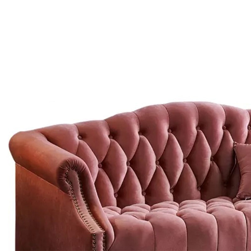 Canapé en velours canapé de bras roulé contemporain 37,40 "de haut pour l'appartement