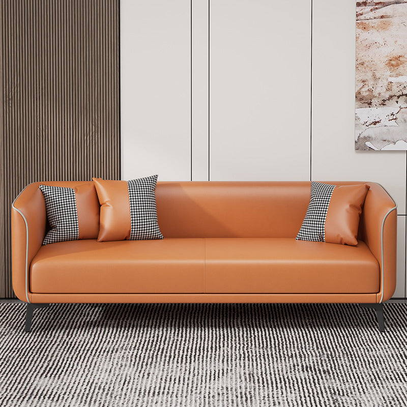 Tuxedo Arm Standard Sofa 25,98 "H Moderne stijl Single Cushion Faux lederen bank