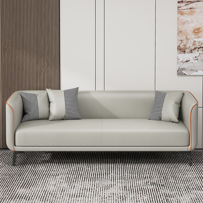 Tuxedo Arm Standard Sofa 25,98 "H Moderne stijl Single Cushion Faux lederen bank