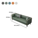 タキシードアーム標準ソファ25.98 "Hモダンなスタイルシングルクッションフェイクレザーソファ