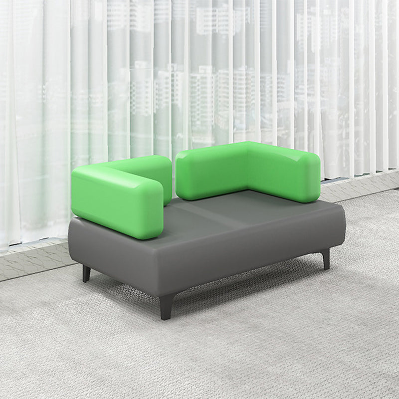 29.53 "H Sofá de cuero Faux Sofá con brazo de esmoquin contemporáneo en gris