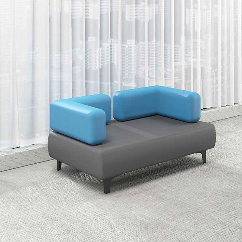 29.53 "H Sofá de cuero Faux Sofá con brazo de esmoquin contemporáneo en gris