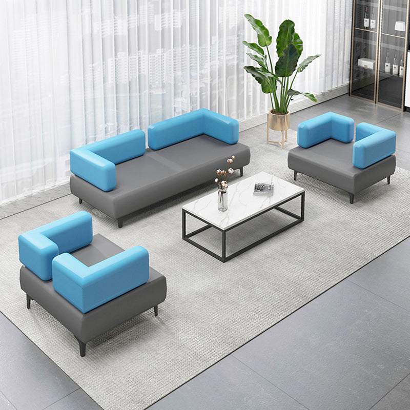 29.53 "H Sofá de cuero Faux Sofá con brazo de esmoquin contemporáneo en gris